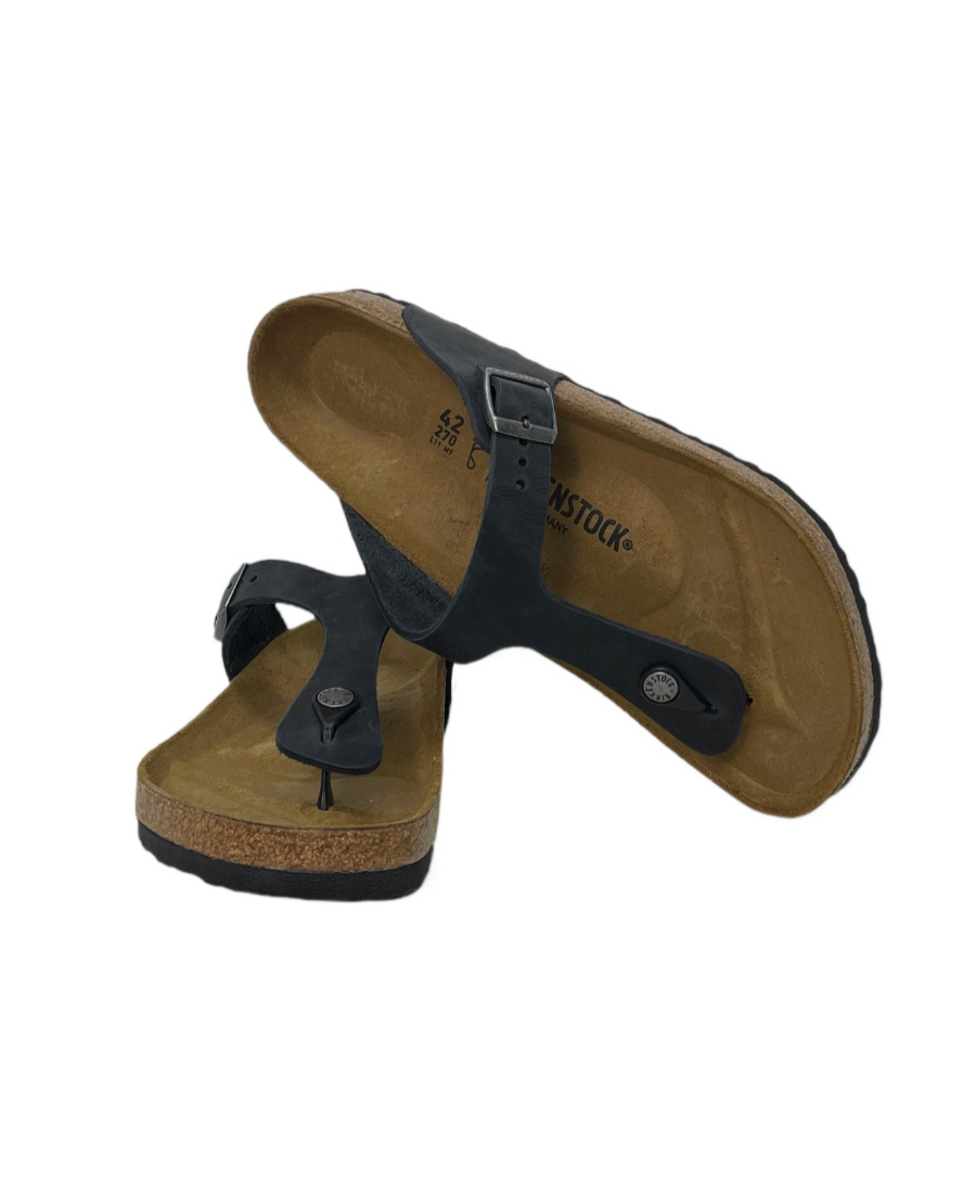 Birkenstock Gizeh Leather Thong Sandals In Black
