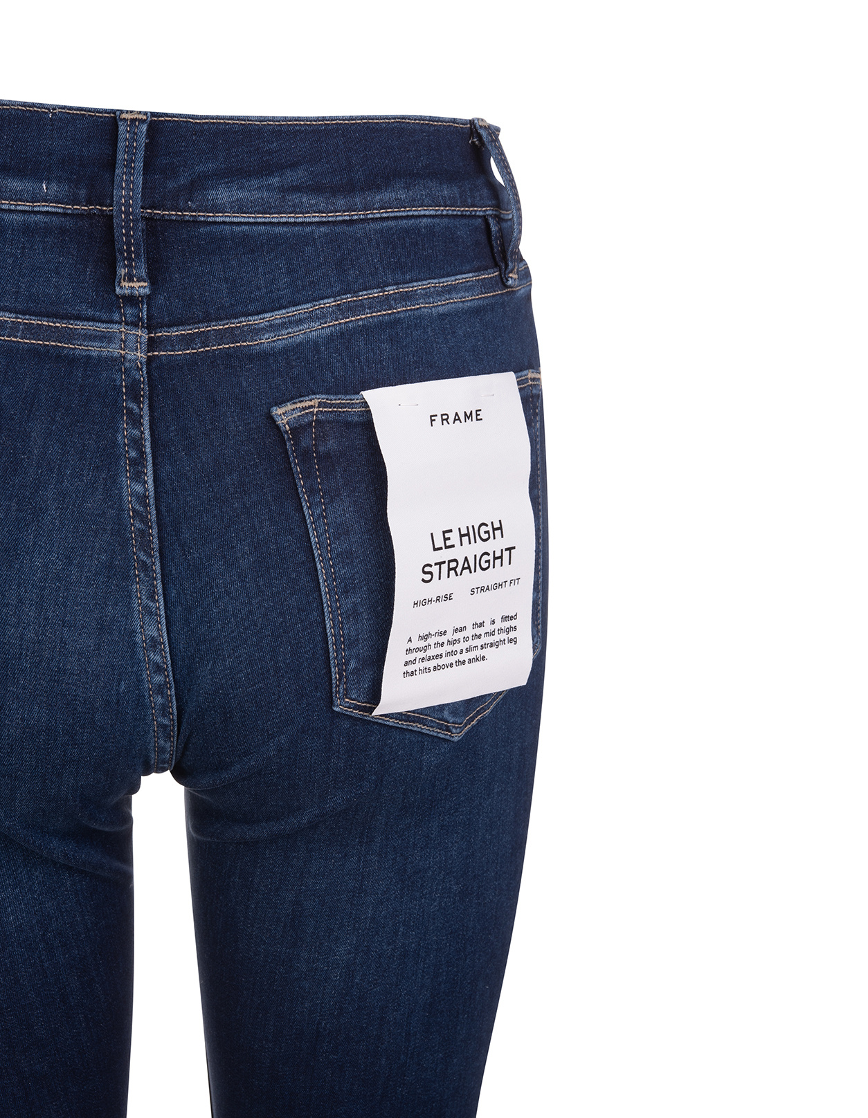 Frame High Waist Straight Jeans In Blue