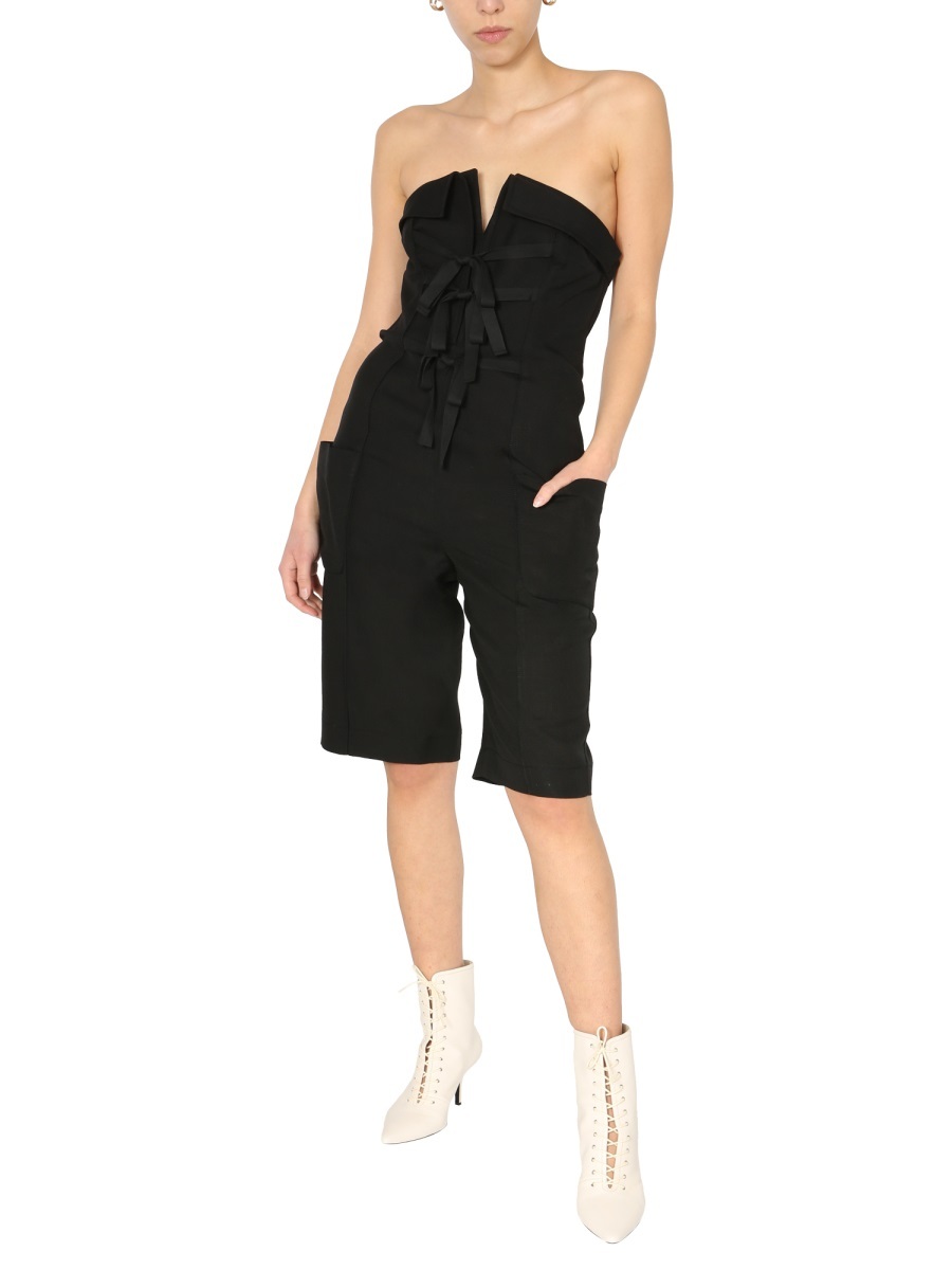 Shop Philosophy Di Lorenzo Serafini Bustier Jumpsuit In Black