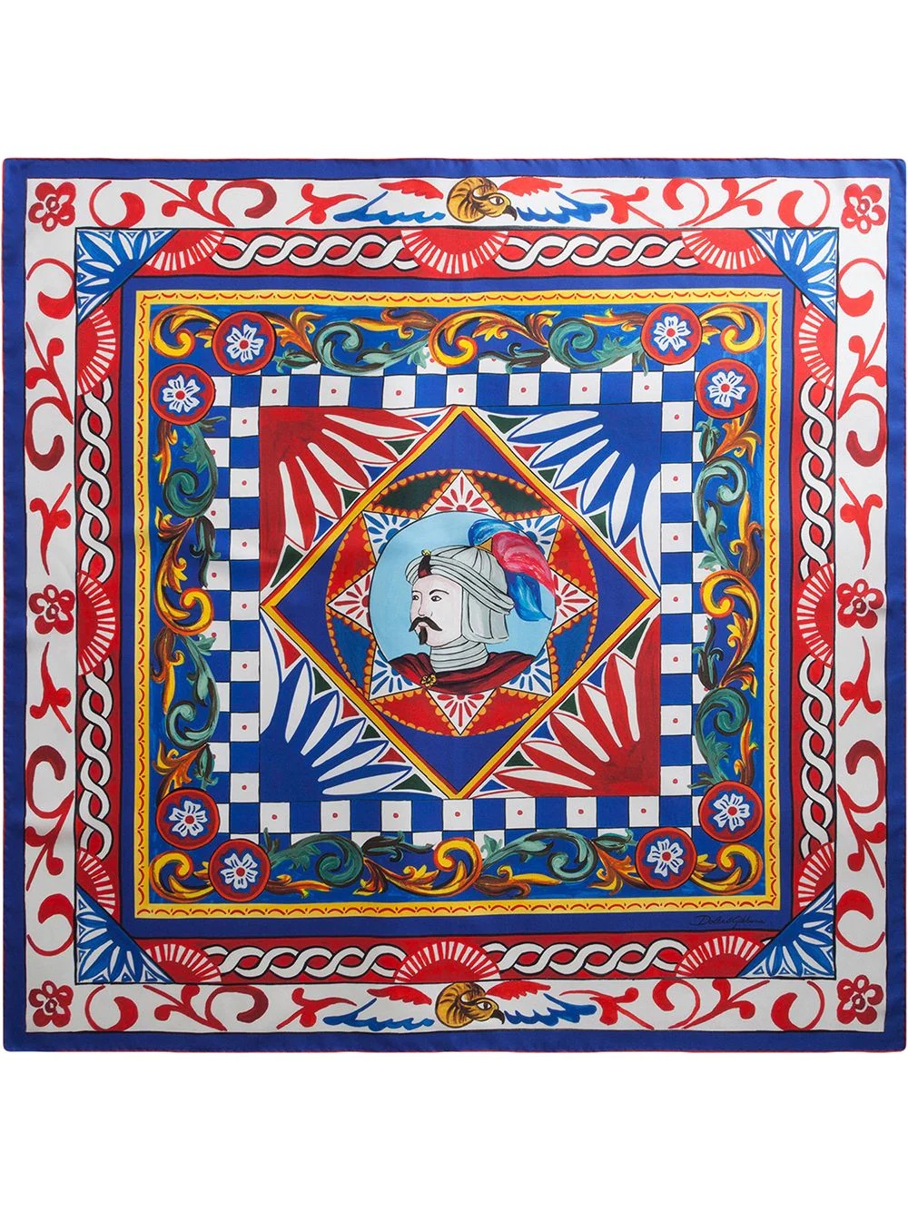 Dolce & Gabbana Geometric-print Multi-panel Scarf In Multicolor