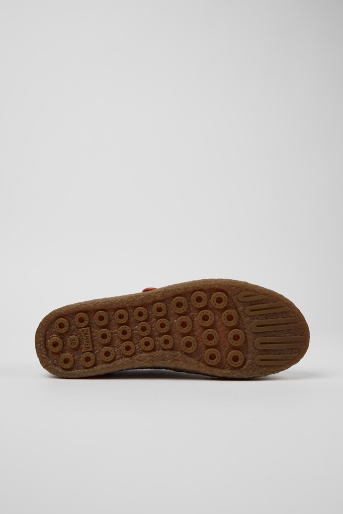 Camper Round-toe Flat Shoes In Burgundy