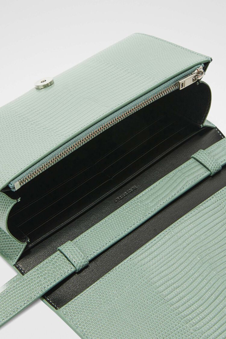 Jil Sander All-day Lizard-skin Effect Crossbody Bag In Gray