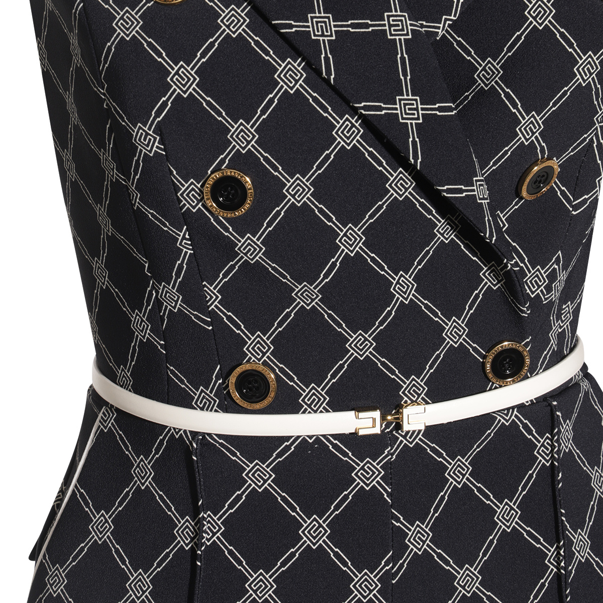 Elisabetta Franchi Black Jumpsuits In Multi