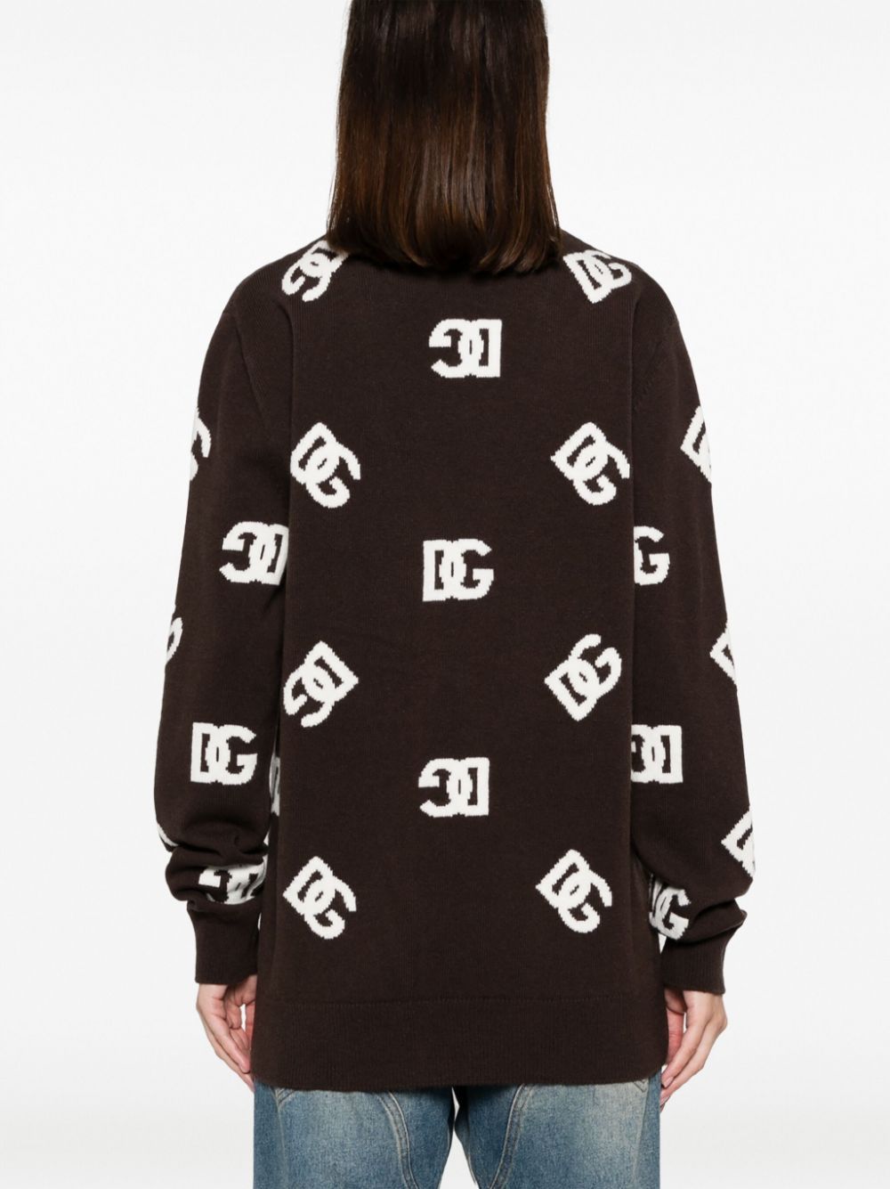 Dolce & Gabbana Dg Monogram Cardigan In Black