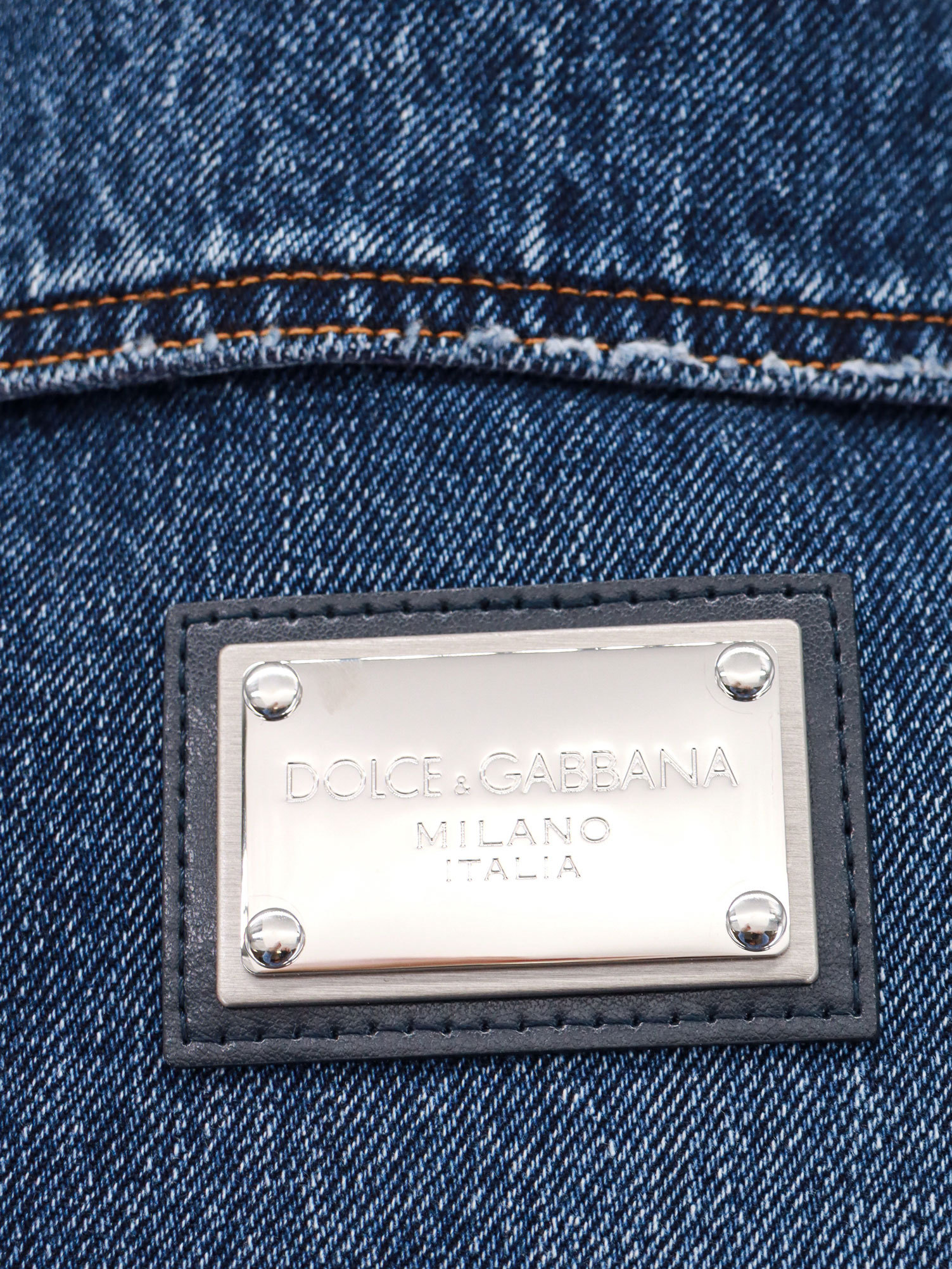Dolce & Gabbana Washed Stretch Cotton Denim Jacket In Black