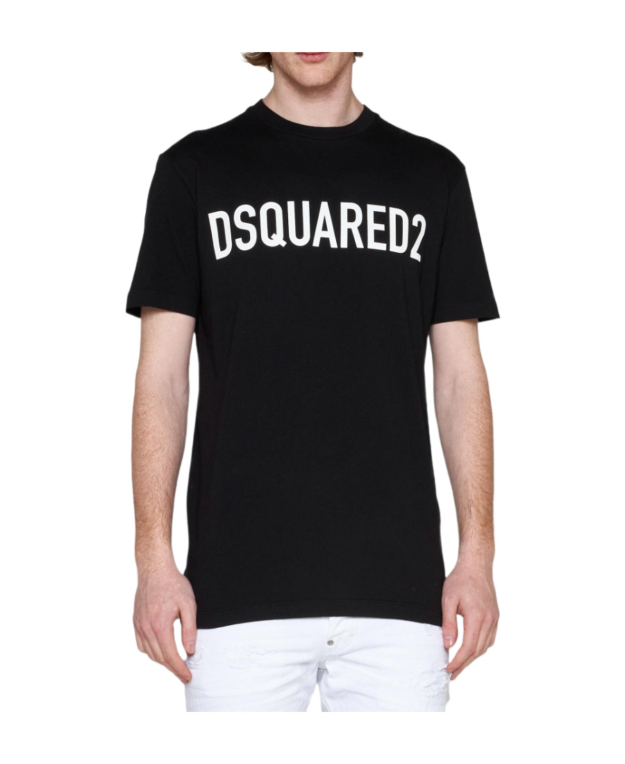 Shop Dsquared2 Logo-print Cotton T-shirt In Black