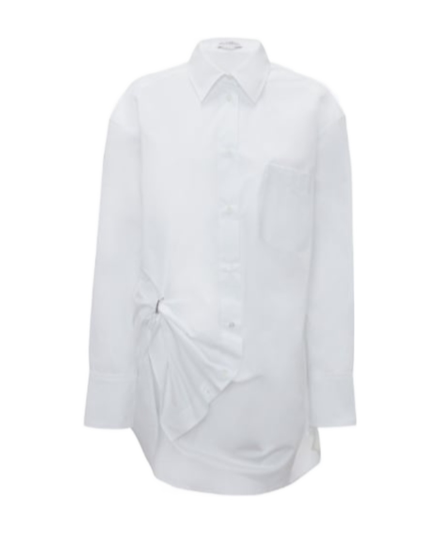 Jw Anderson Eyelet-detailing Oversized Cotton Shirt In White
