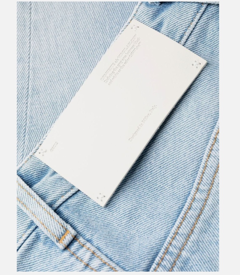 Off-white Frayed-edge Straight-leg Jeans In Blue