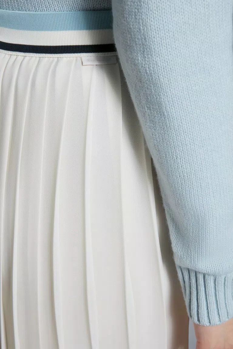 Moncler Pleated Midi Skirt In White
