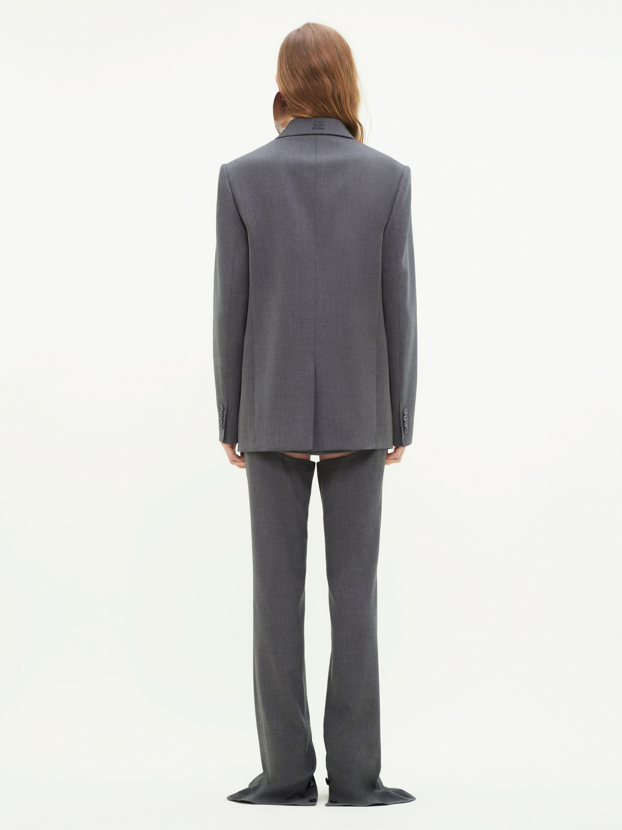 Shop Courrèges Tailored Belted Blazer In Black