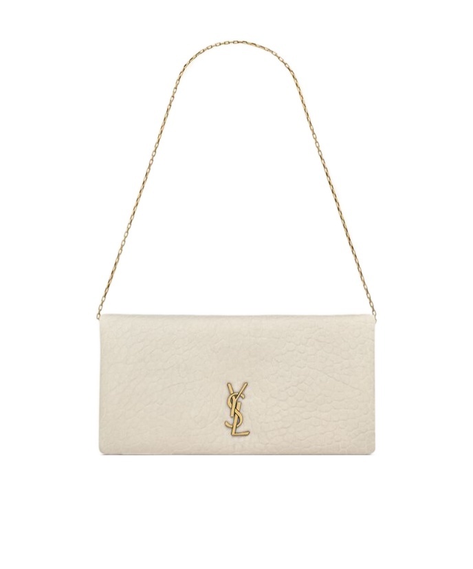 Saint Laurent Small Logo Shoulder Bag In Nude
