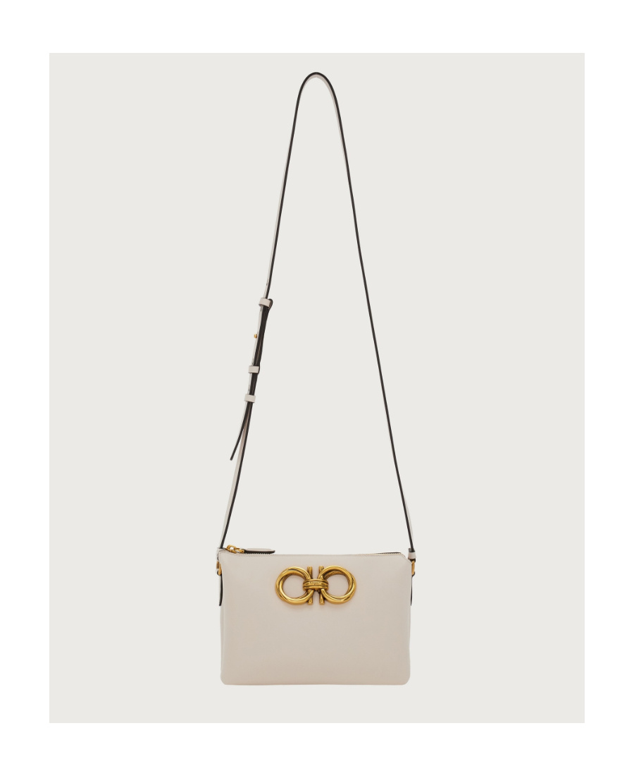 Ferragamo Logo Mini Shoulder Bag In Nude
