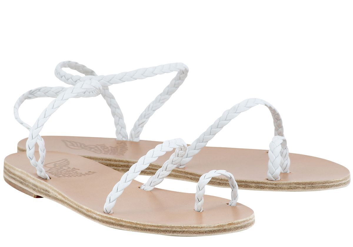 Ancient Greek Sandals Flat-soled Logo Sandals In Nude