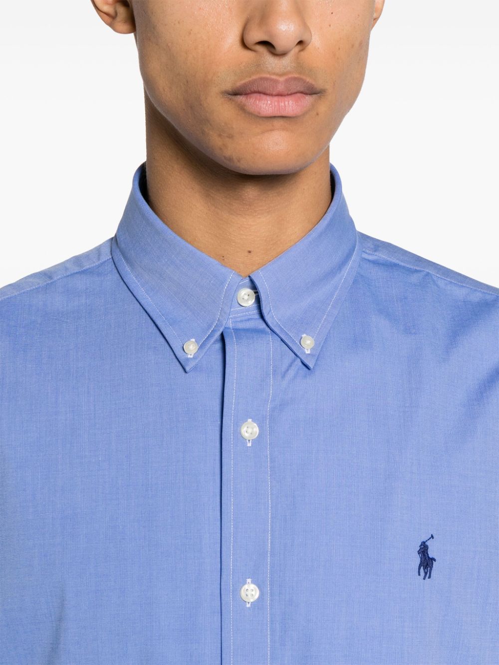 Polo Ralph Lauren Classic Fit Garment Dyed Oxford Shirt Bastille Blue In Blue