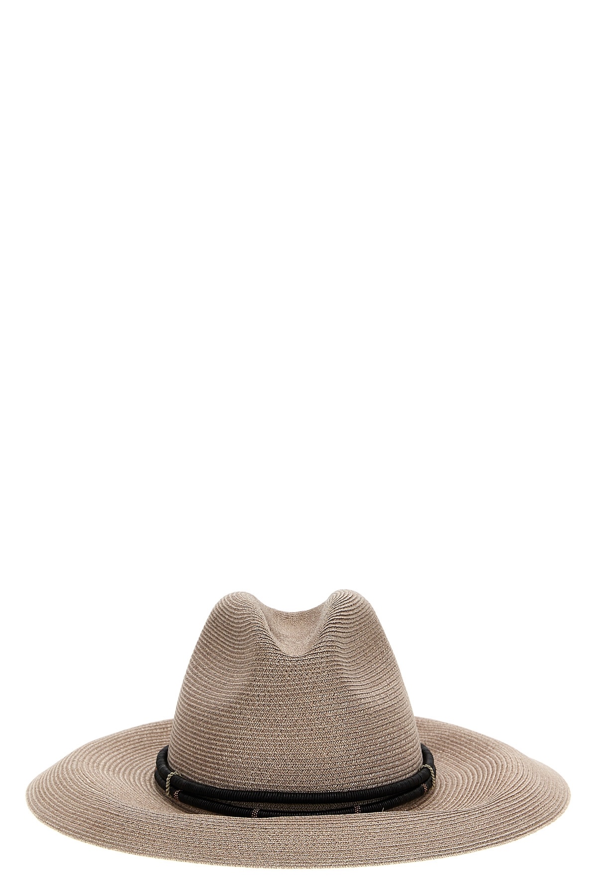 Brunello Cucinelli Interwoven-straw Fedora Hat In Nude