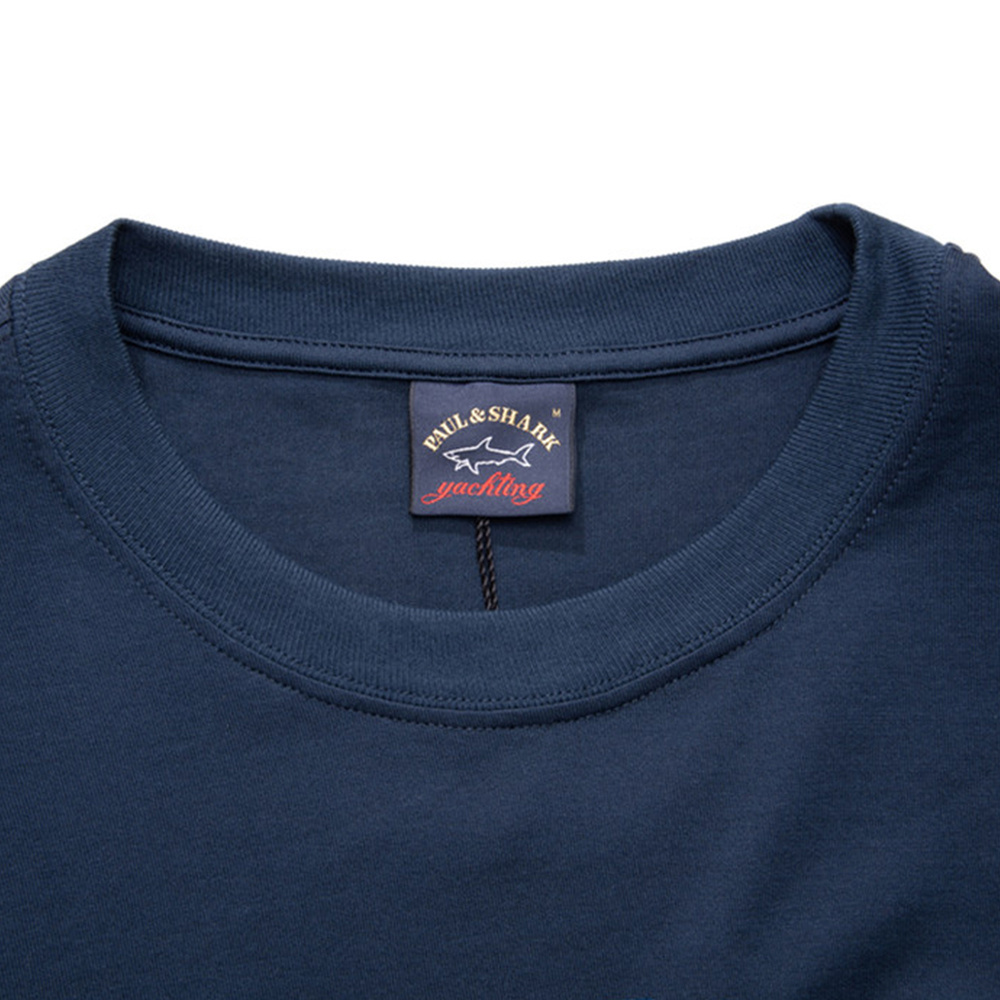 Shop Paul & Shark T-shirt With Round Neck And Long Sleeves In Blue
