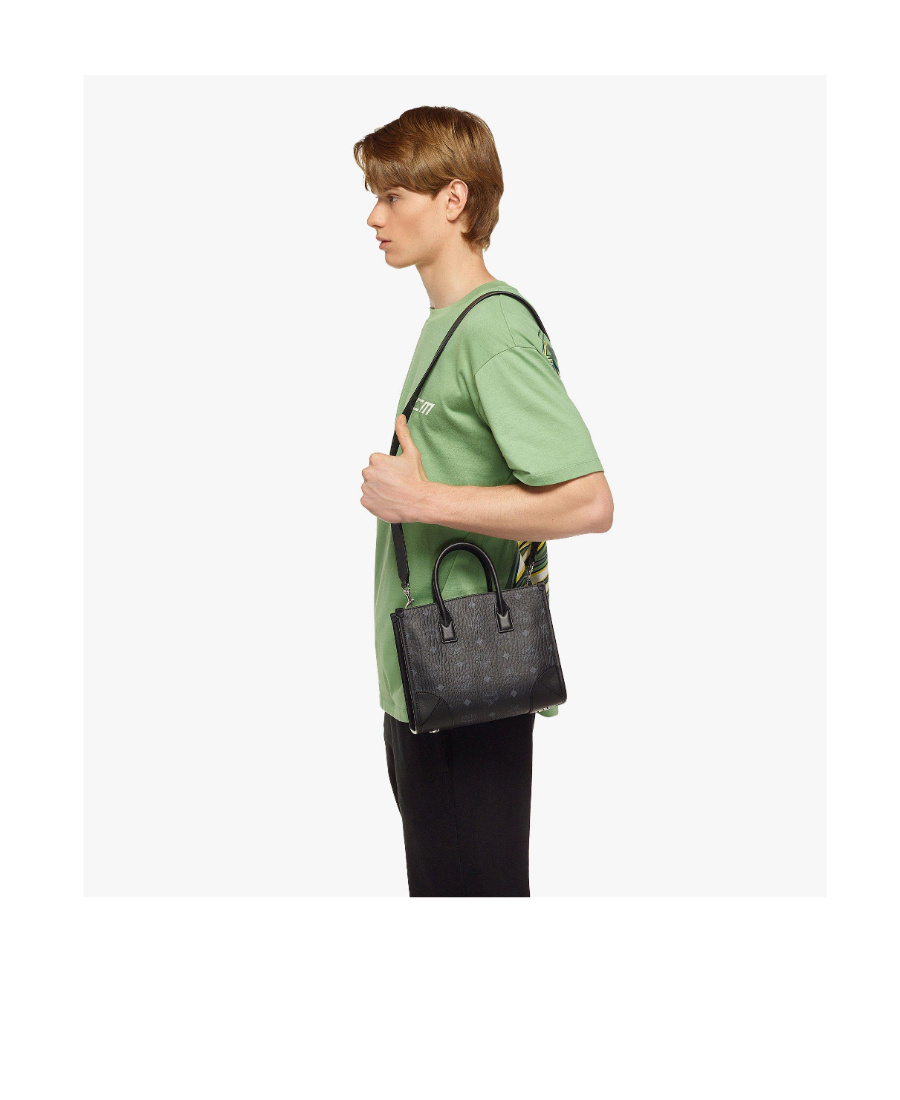 Mcm Visetos Shoulder Bag In Black