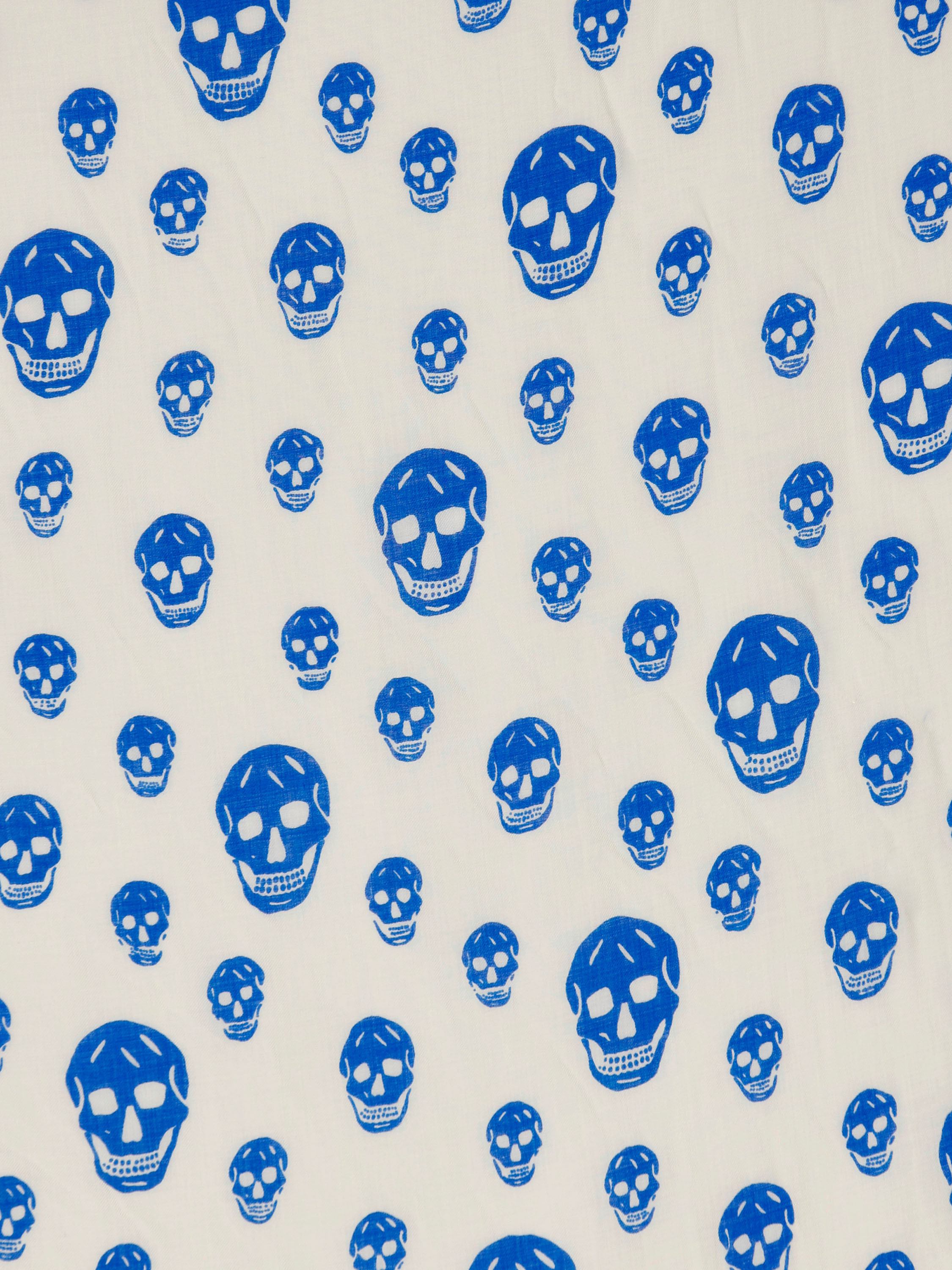 Alexander Mcqueen Skull-print Wool Scarf In White