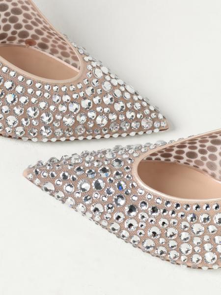 René Caovilla Crystal Embellished High Heels In Nude