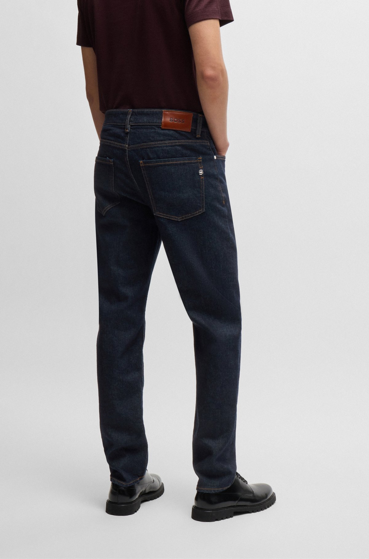 Shop Hugo Boss Straight-leg Jeans In Black