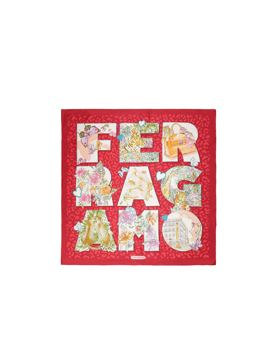 Ferragamo Printed Scarf In Red