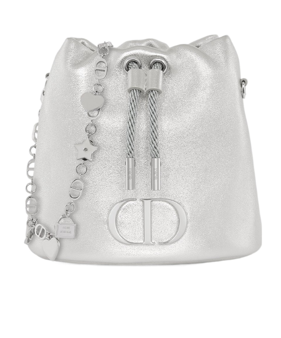 Dior Drawstring Shoulder Bag In Silver