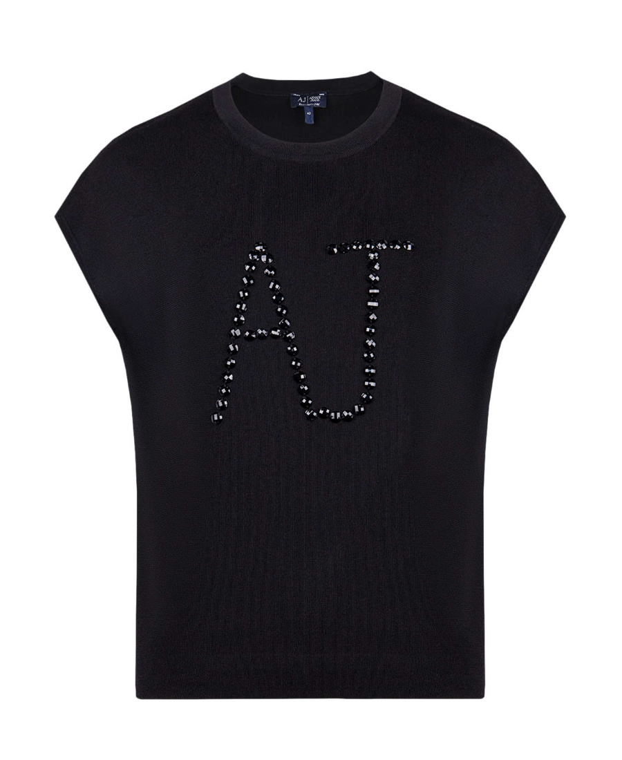 Shop Armani Jeans Black Short-sleeved T-shirt