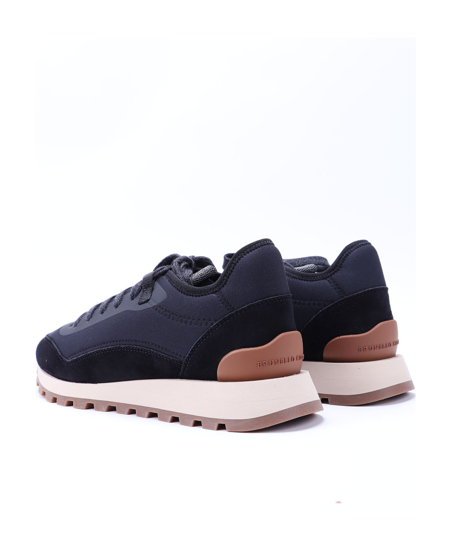 Brunello Cucinelli Round Head Lace-up Casual Sports Shoes In Black