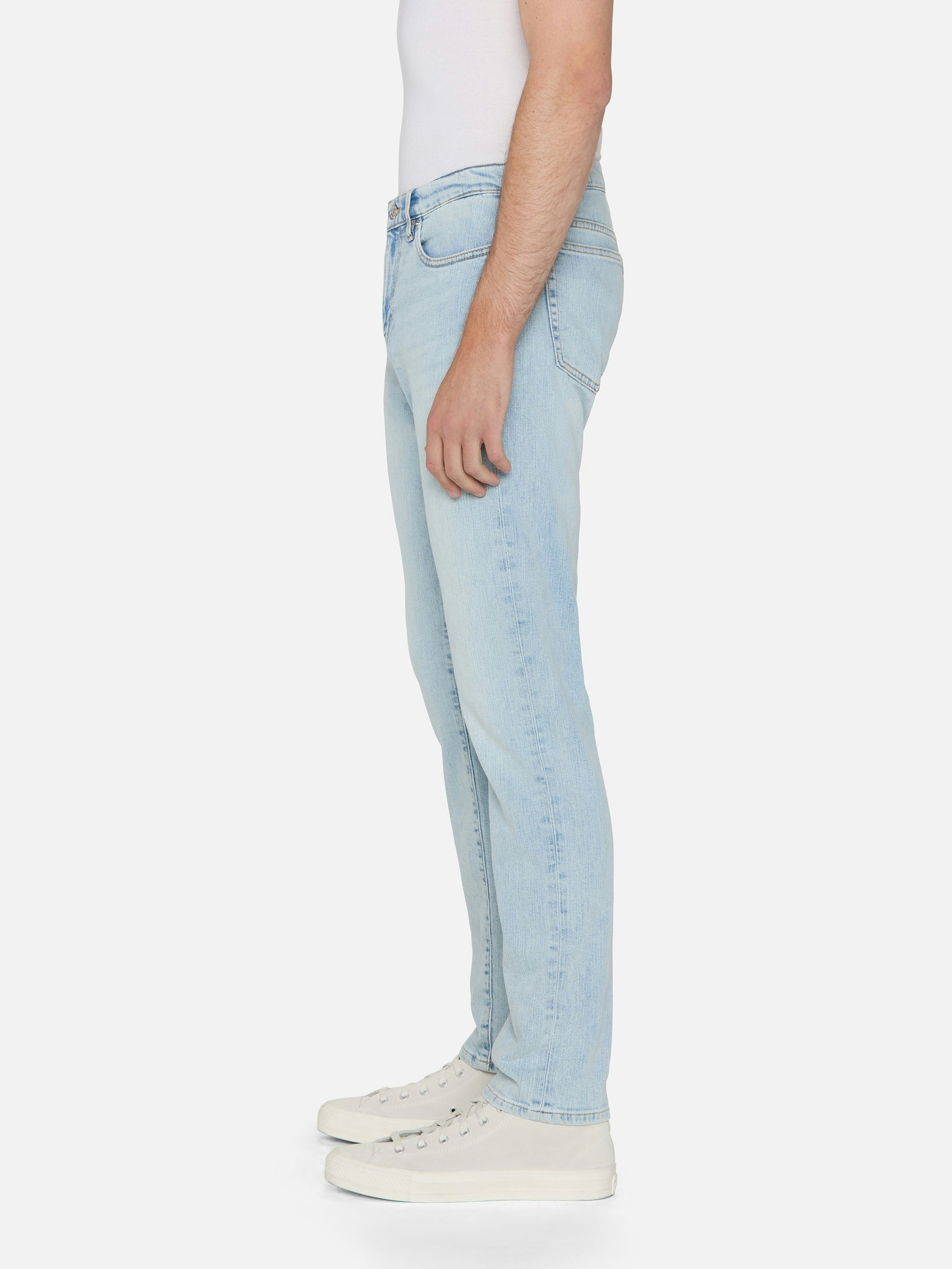 Frame Five-pocket Denim Trousers In Gray