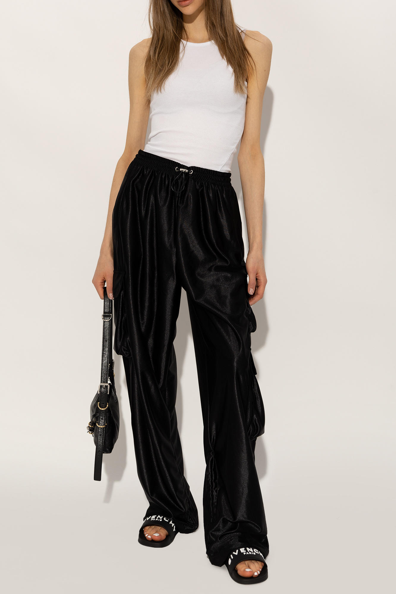 Shop Givenchy Slide Flat Sandals In Recycled Rubber In Black