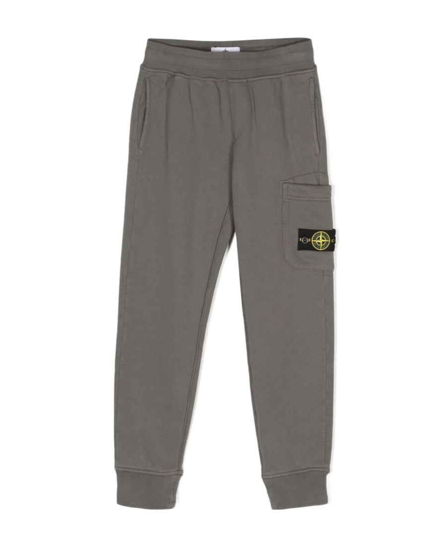 Stone Island Compass-badge Cotton Track Pants In Gray