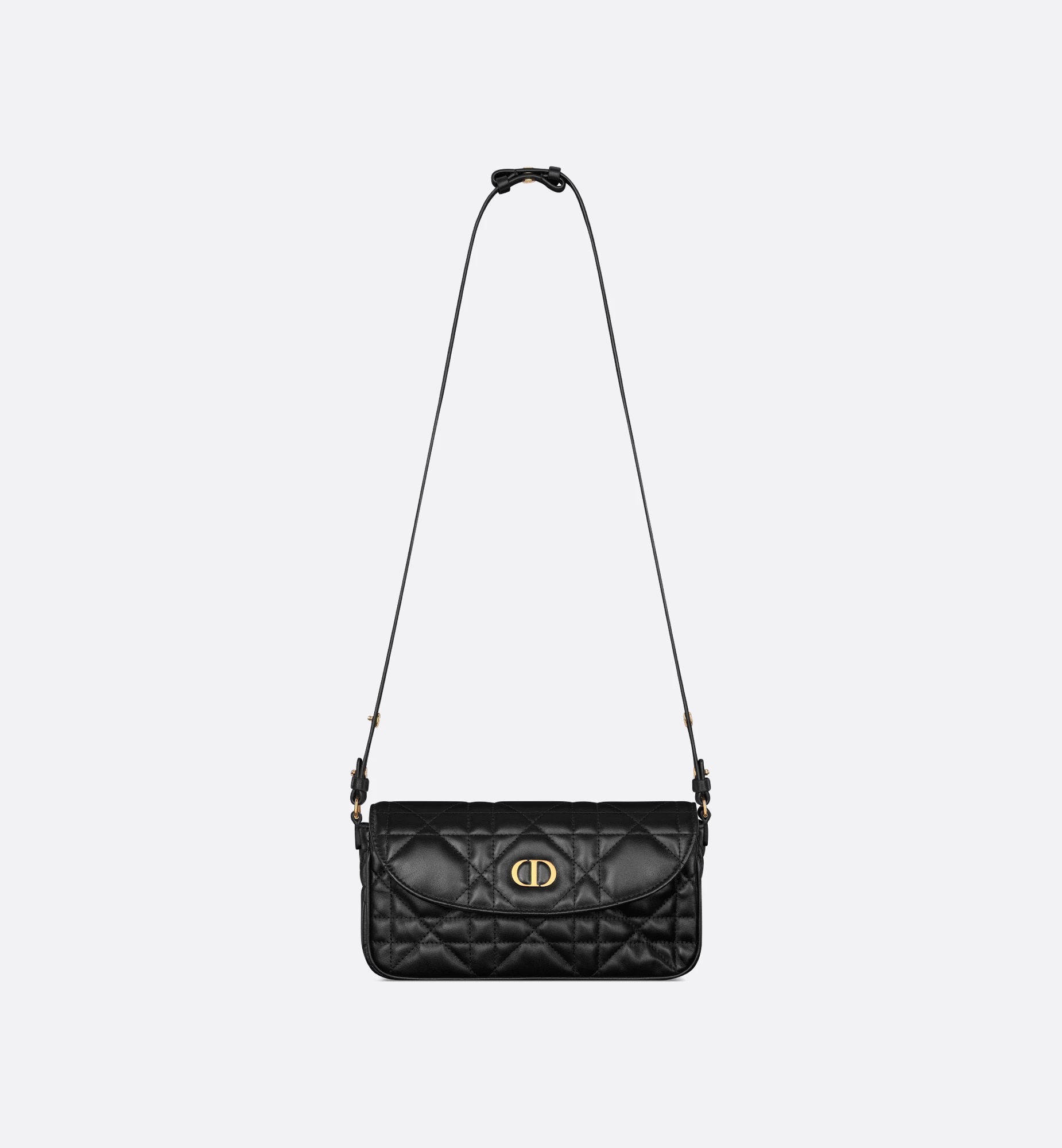 Dior Miss Caro D-vine Pouch With Chain In Black