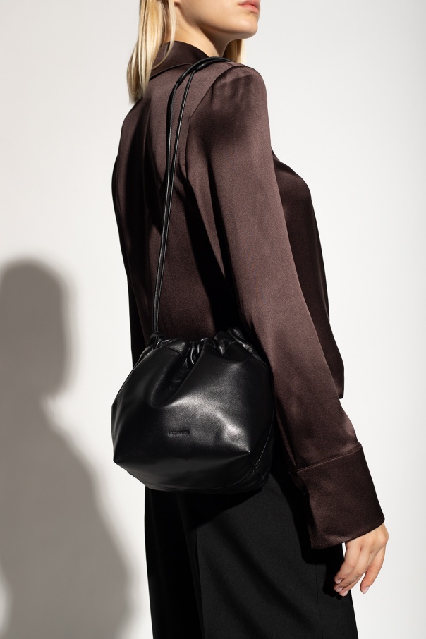 Jil Sander Drawstring-fastening Shoulder Bag In Black