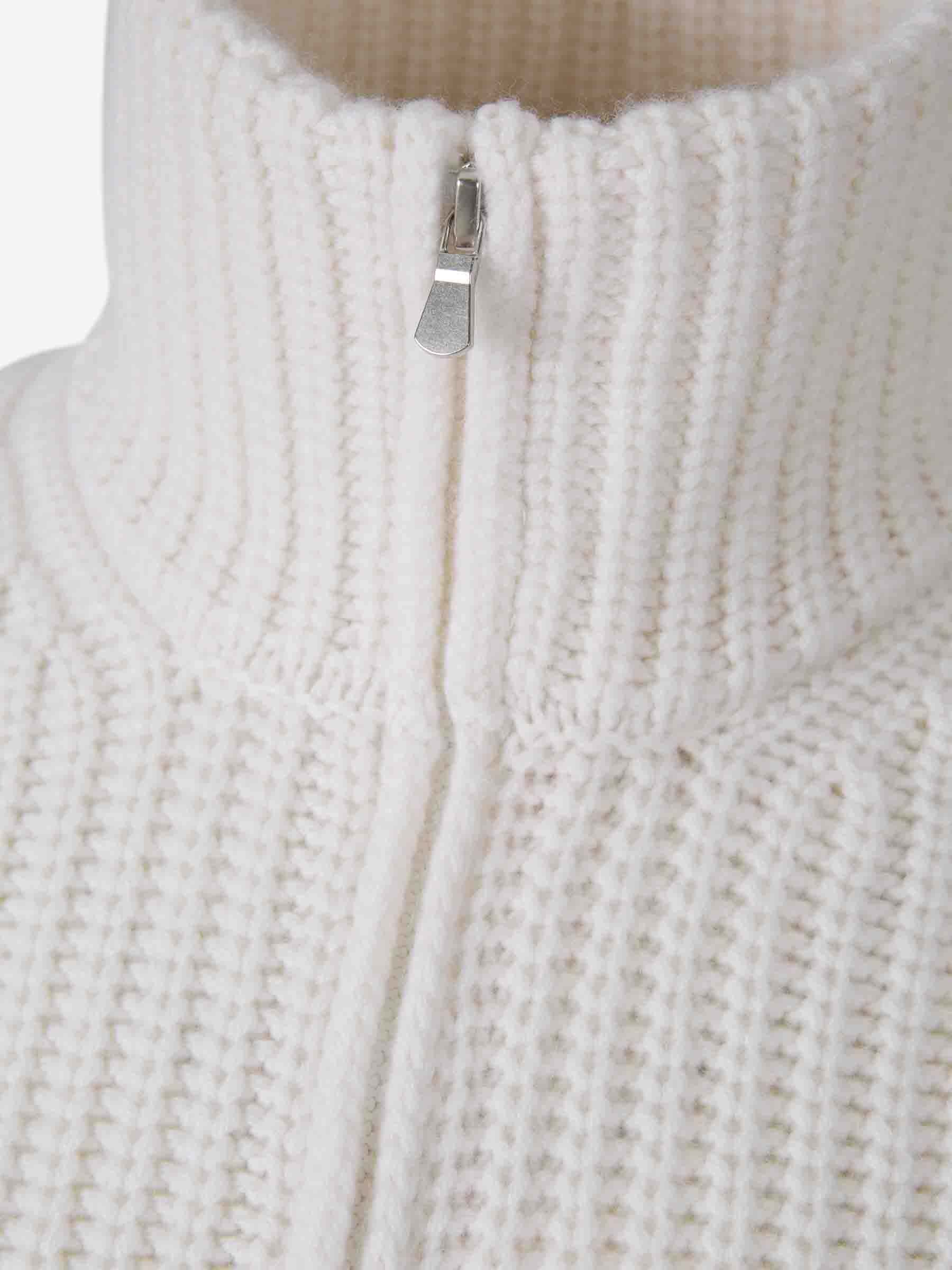 Gran Sasso Zip-fastening Ribbed Cardigan In White