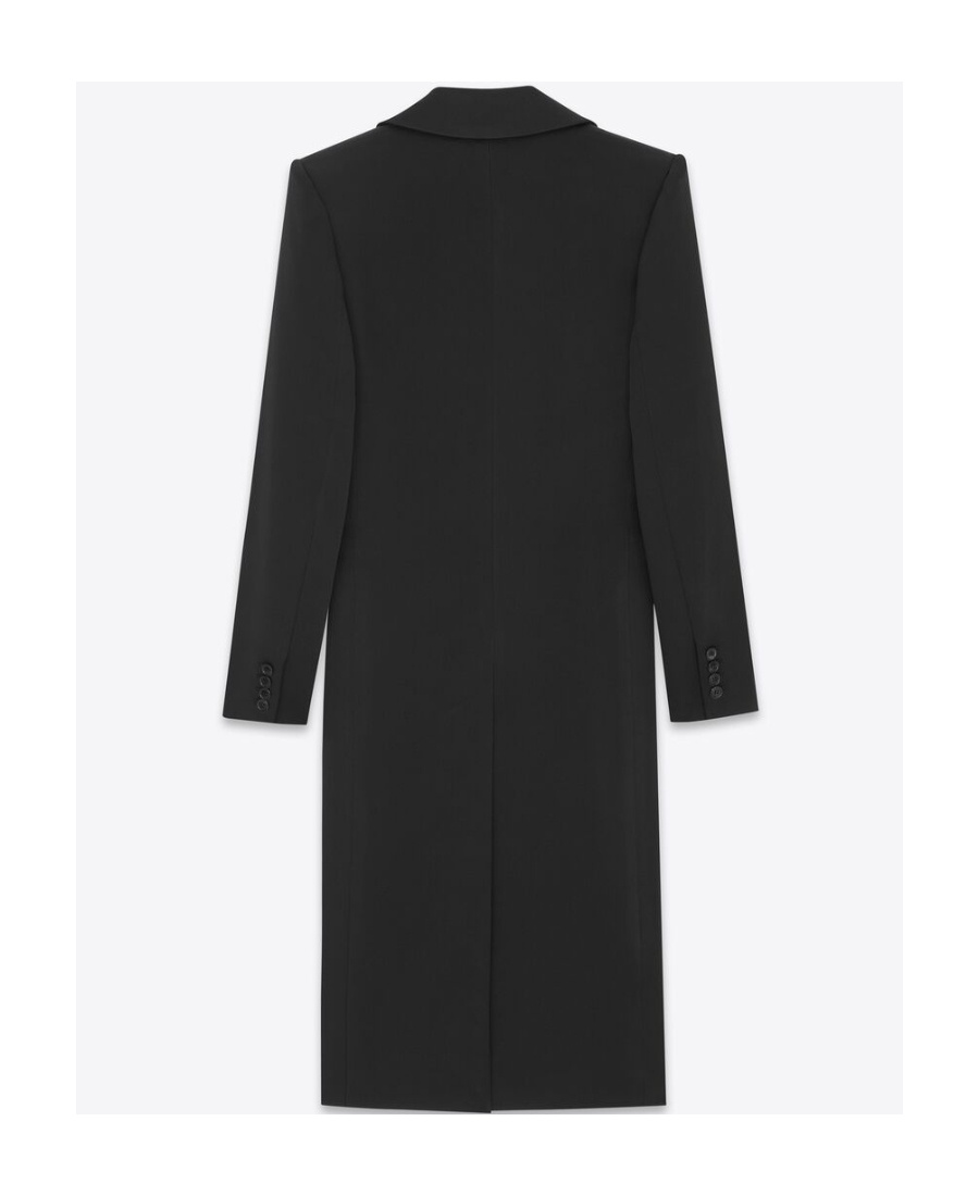 Saint Laurent Single-breasted Coat In Black