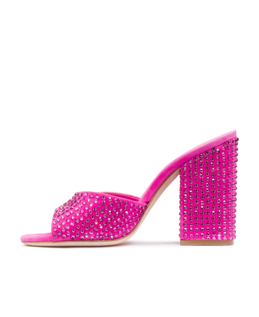 Paris Texas Logo High-heeled Sandals In Pink
