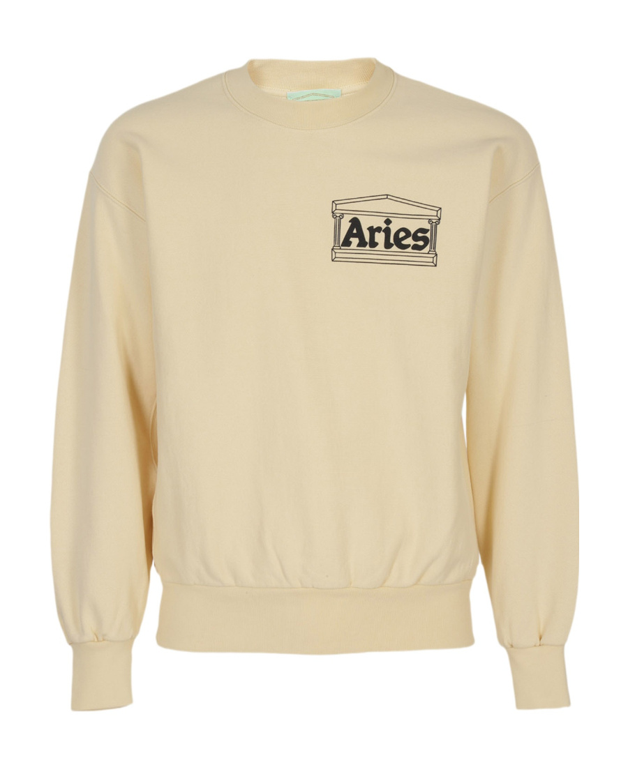 Aries Logo Long-sleeved Sweater In Nude