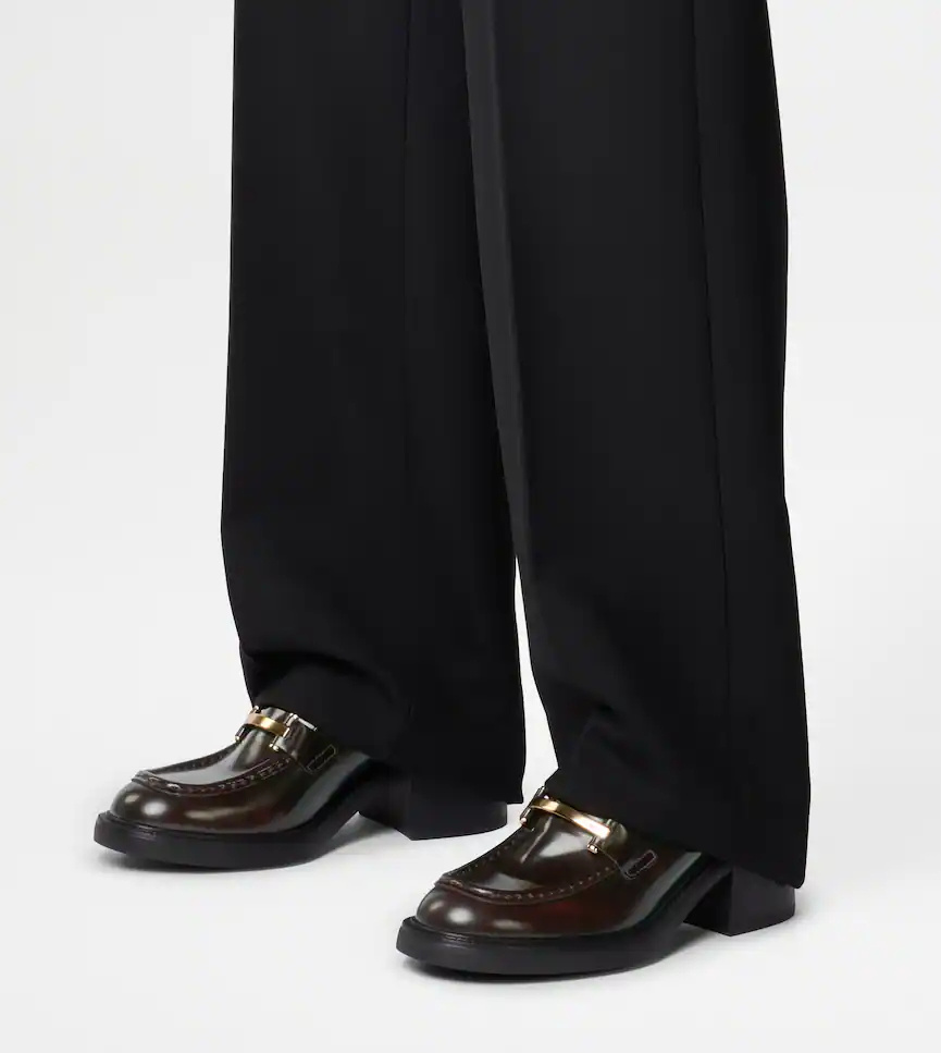 Tod's 60mm Leather Loafers In Burgundy