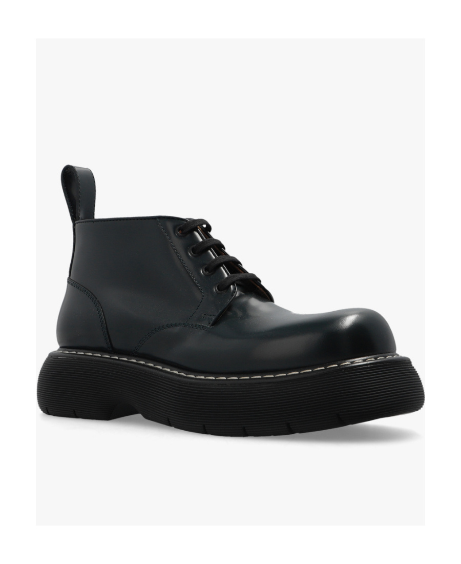Bottega Veneta Khaki Swell Lace-up Boots In Black