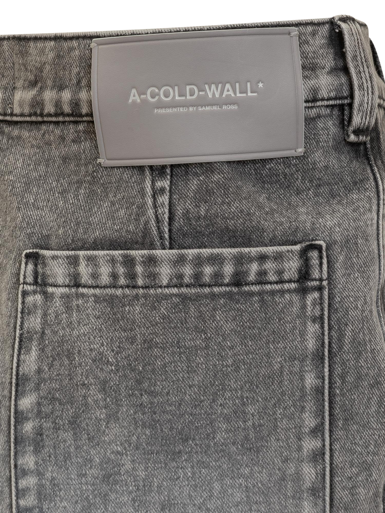 A-cold-wall* Logo Denim Shorts In Gray