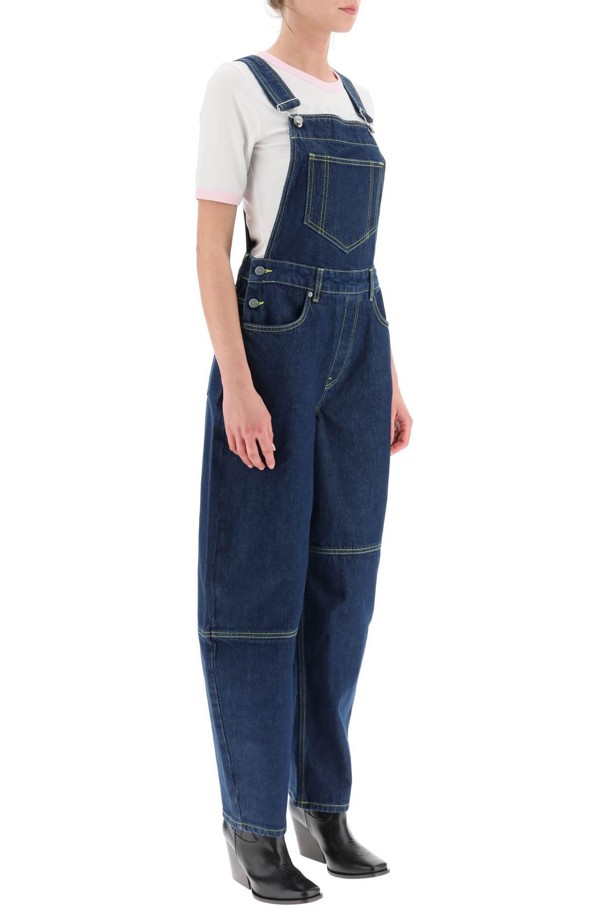 GANNI WIDE-LEG DUNGAREES