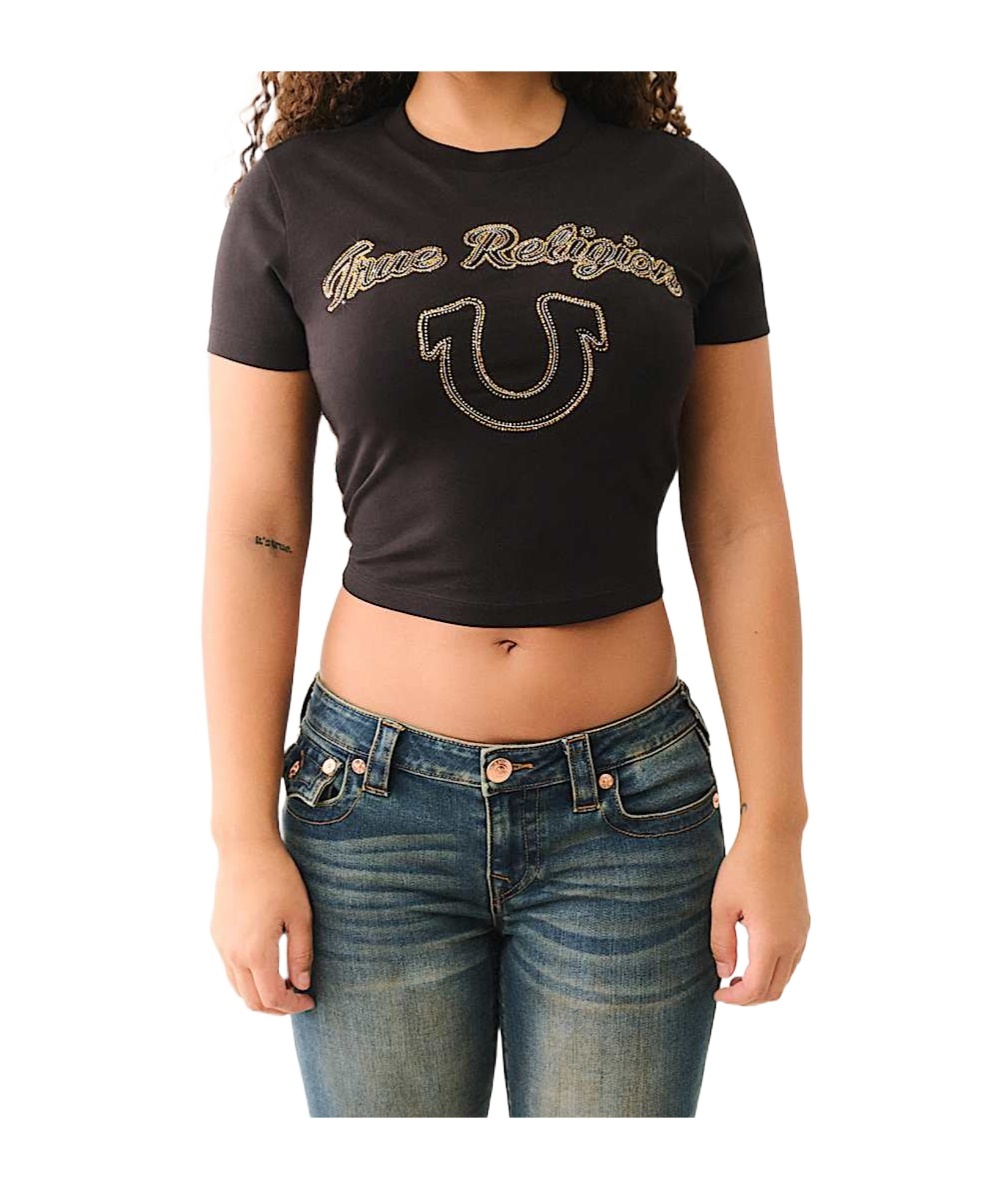 TRUE RELIGION CRYSTAL LOGO SHORT SLEEVE BABY TEE