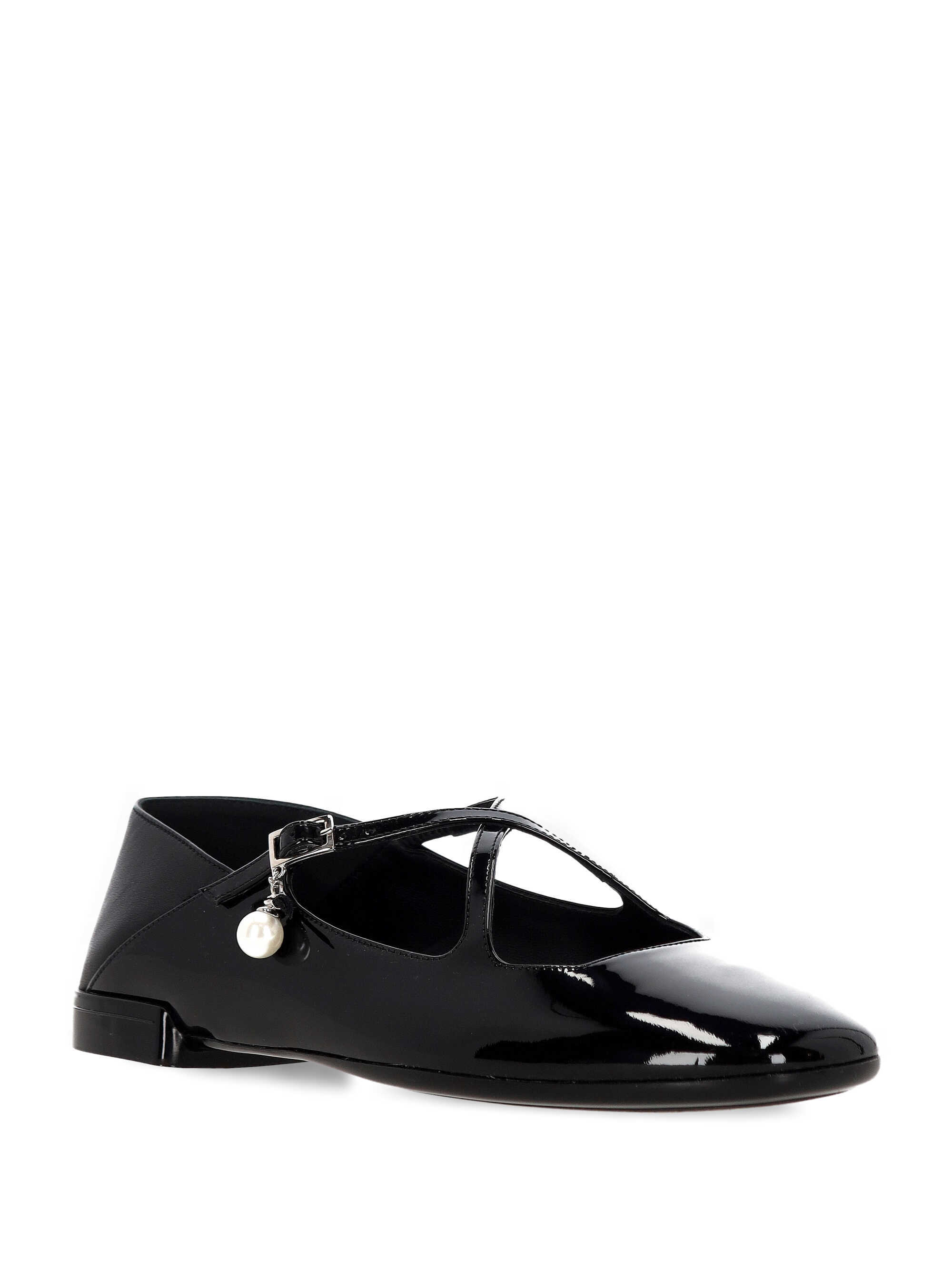 Jimmy Choo Eleri Patent Ballerina Flat In Black