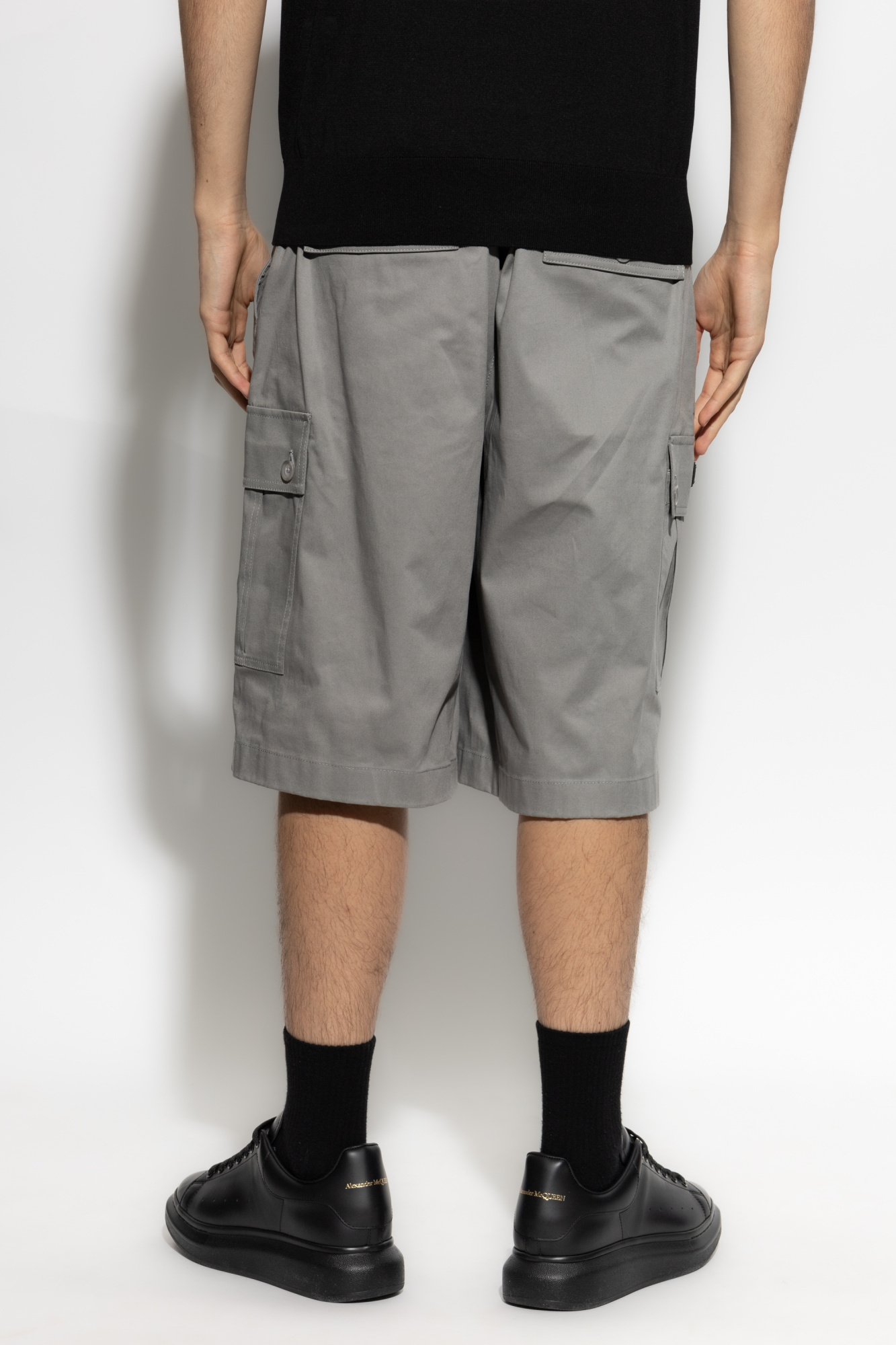 Dolce & Gabbana Belt-loop Shorts In Gray