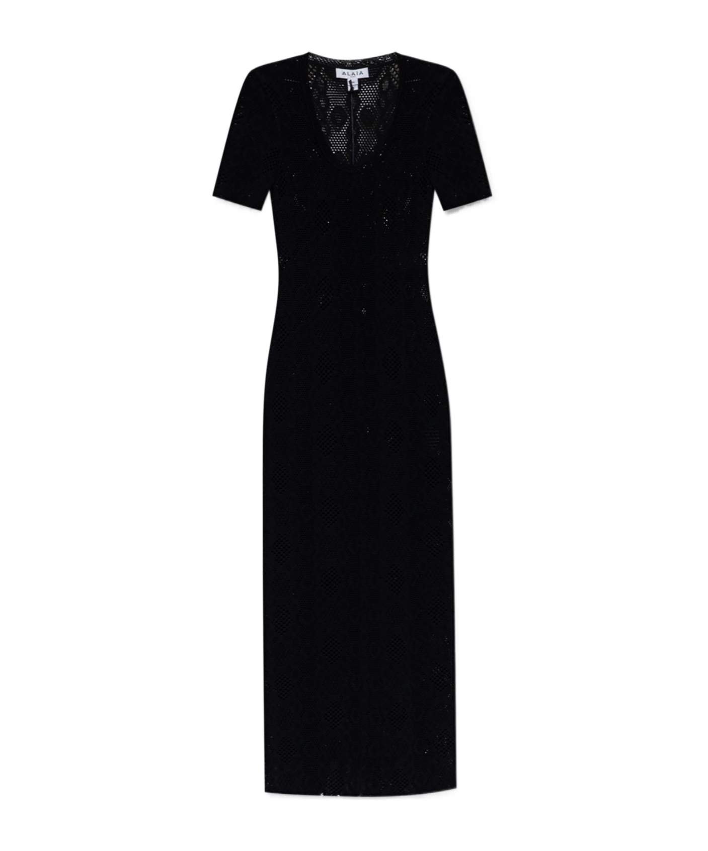 Alaïa Short Sleeve Dress In Black