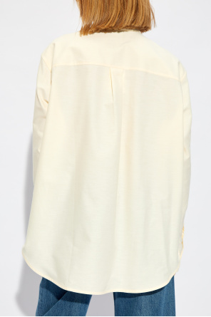 Totême Logo-embroidered Organic Cotton Shirt In White