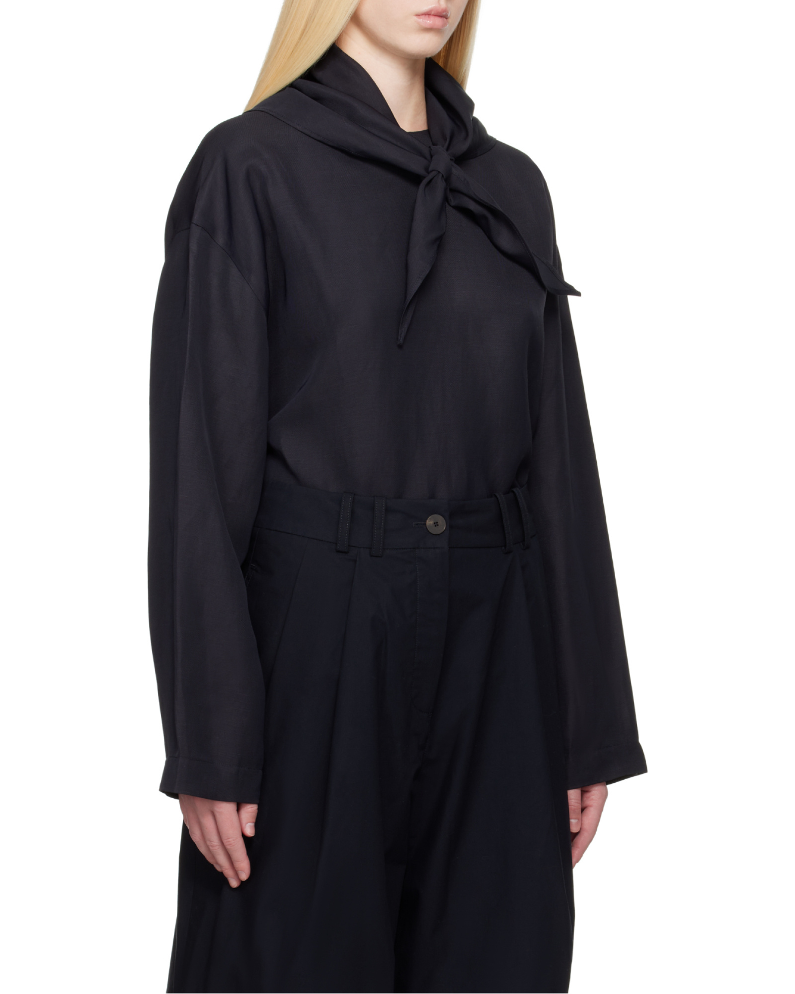 Studio Nicholson Navy Bute Linen Blouse