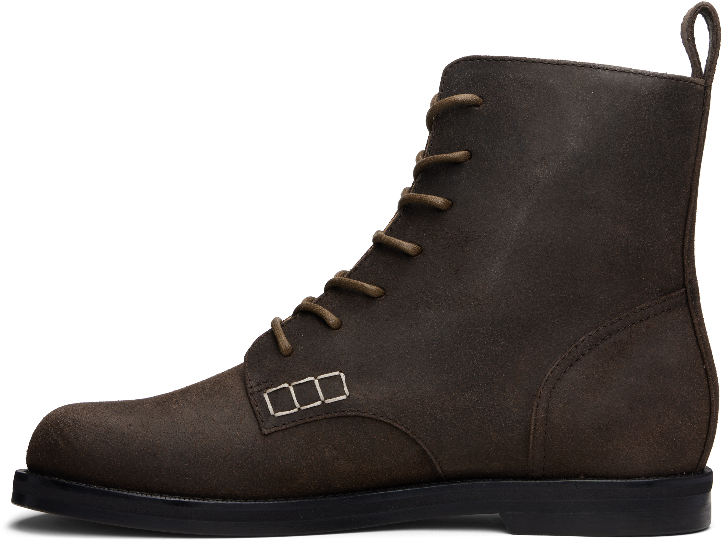 Jw Anderson Loafer Lace-up Ankle Boots In Brown