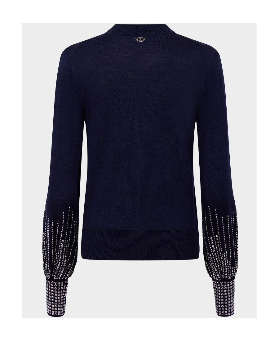RABANNE RIVET CUFF WOOL SWEATER
