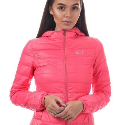 Emporio Armani Logo Details Down Jacket In Pink